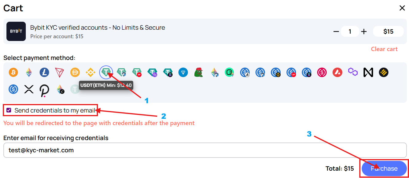 Example of purchase